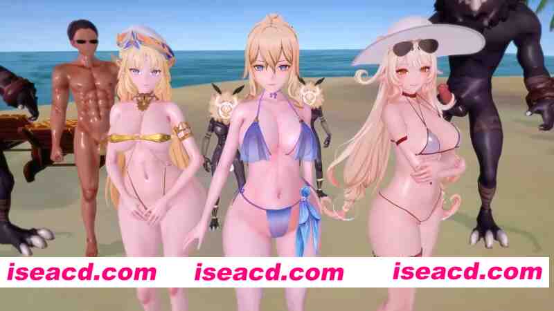 [MMD/步兵] Lynlynop 4月4原神 沙滩泳装乱O银趴 爱丽丝+琴+尼可 有CV 11分 [1v] [300M/CV]